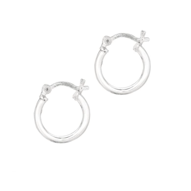 Polished Hoop Earrings, 10mm