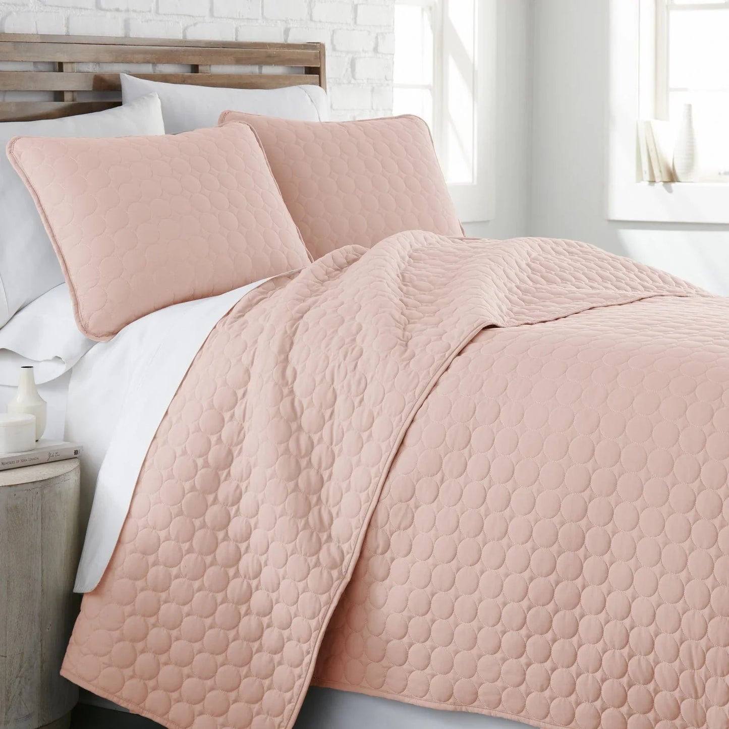 Circles Classic Quilt Set, Pink