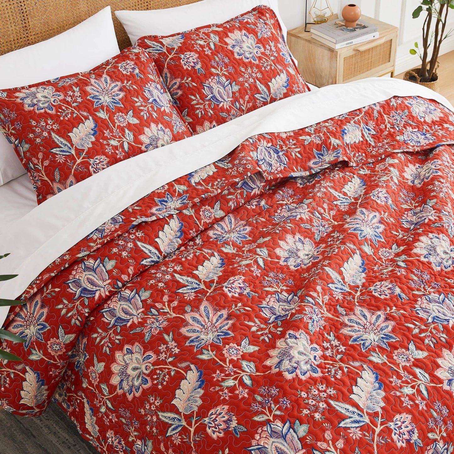 Henna Quilt Set, Red