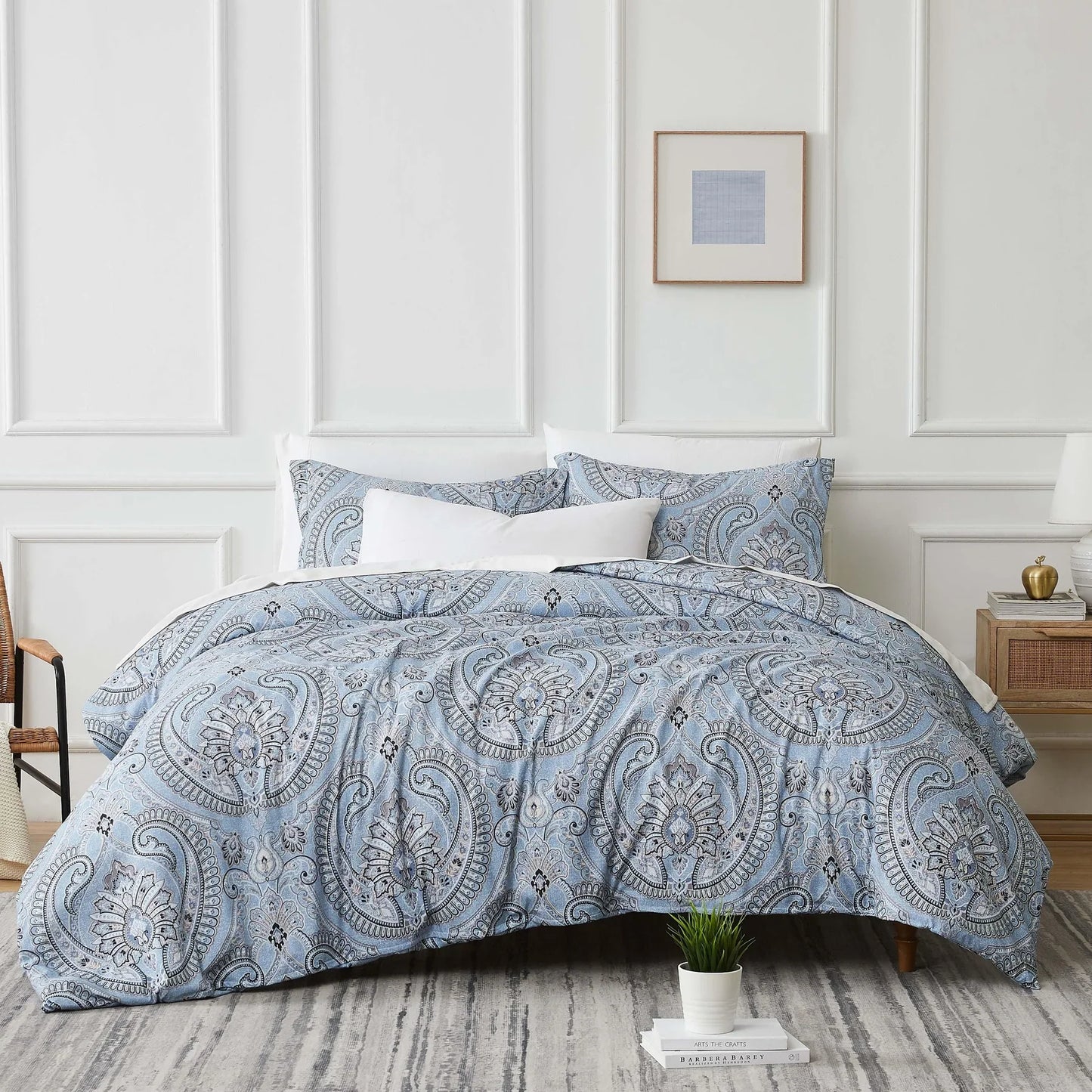 Imperial Paisly Comforter Set, Blue