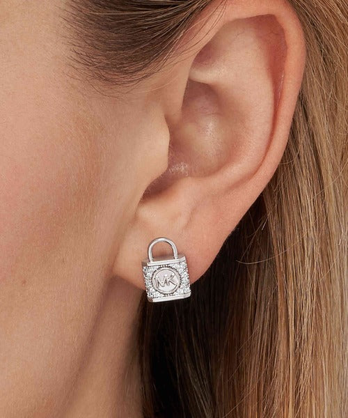 Michael Kors Padlock Earrings, Silver