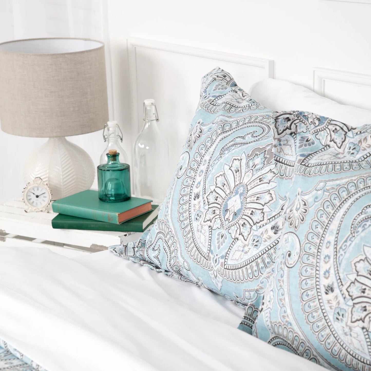 Royal Paisley Comforter Set, Aqua