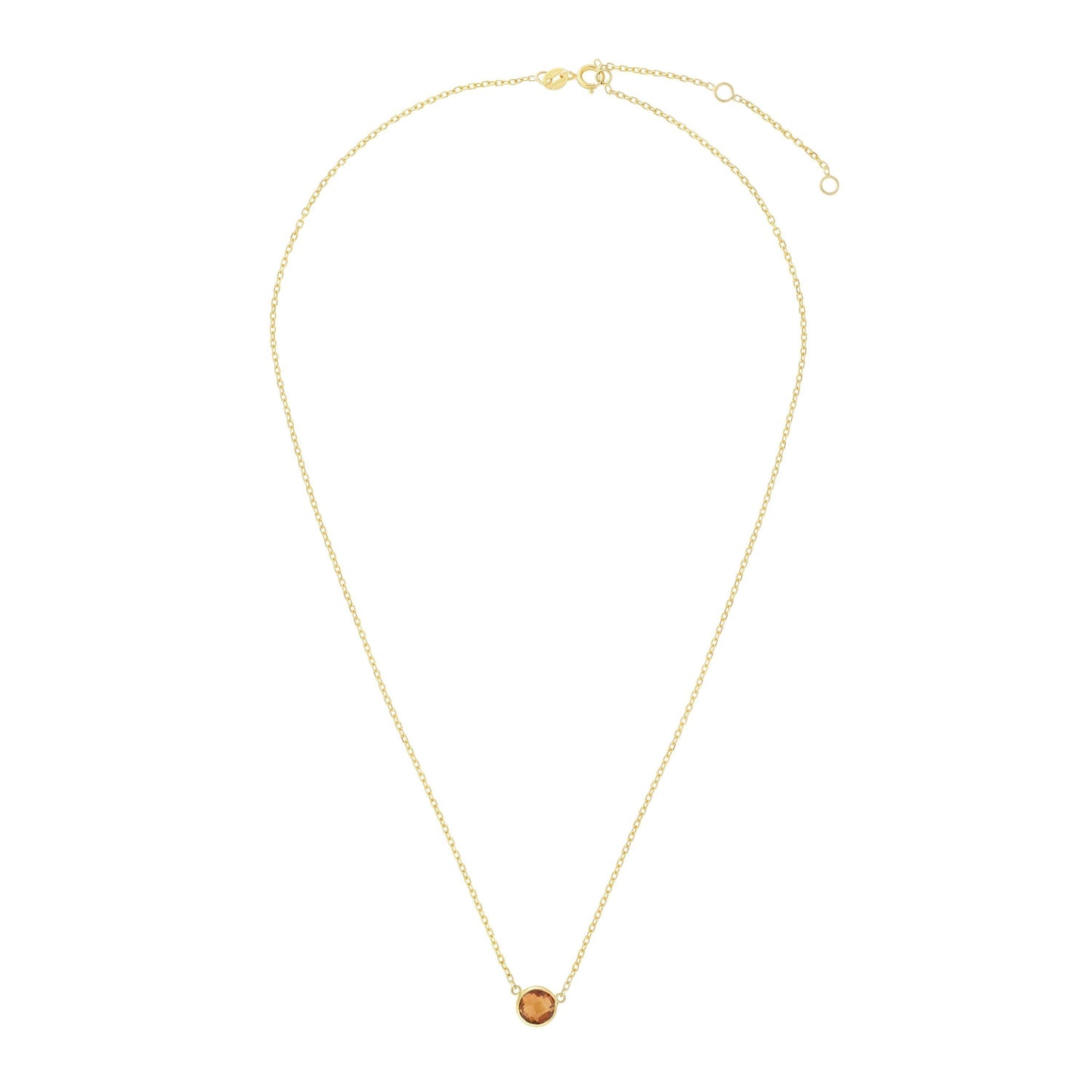 14K Citrine Solitaire Necklace