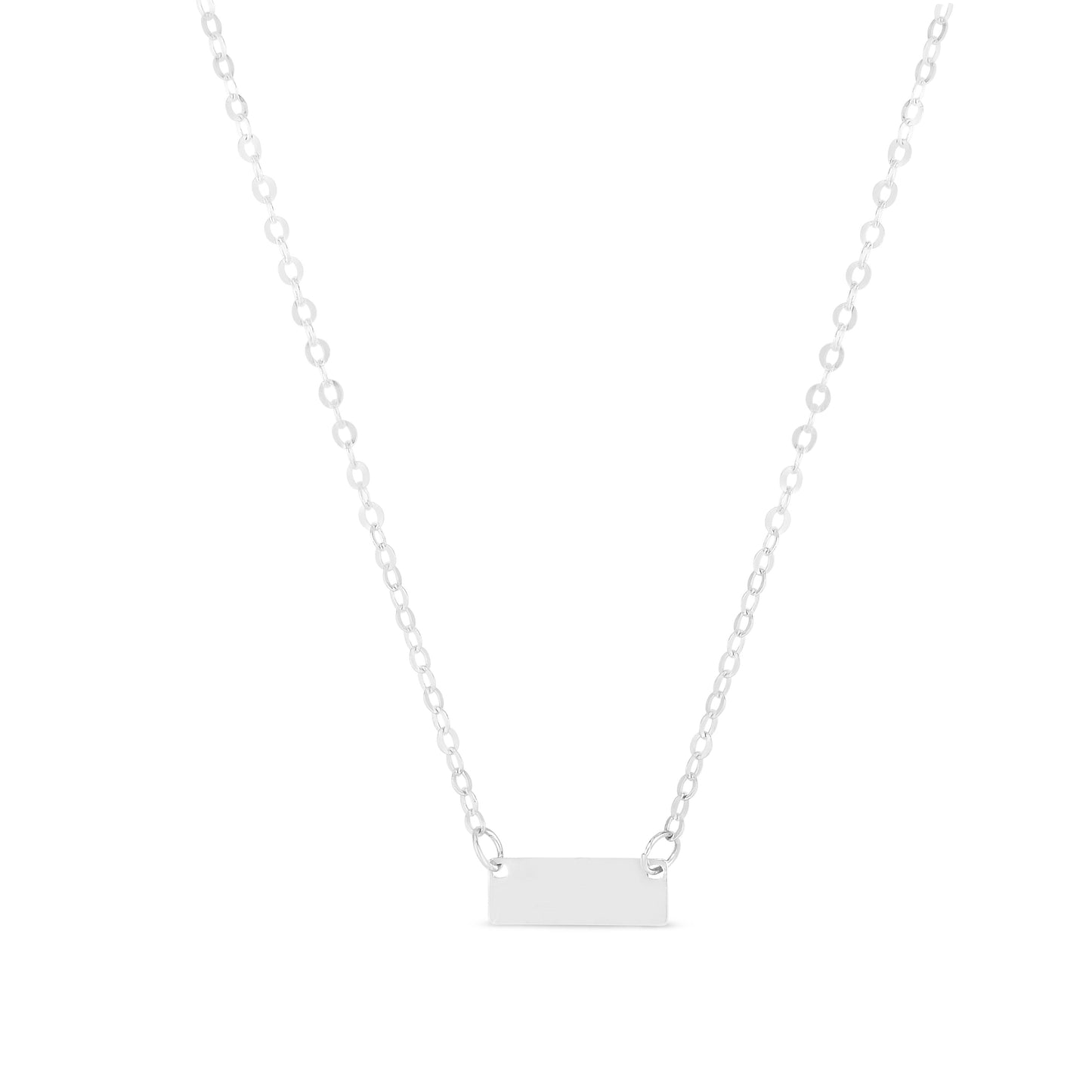 White 14K Mini Bar Pendant Necklace